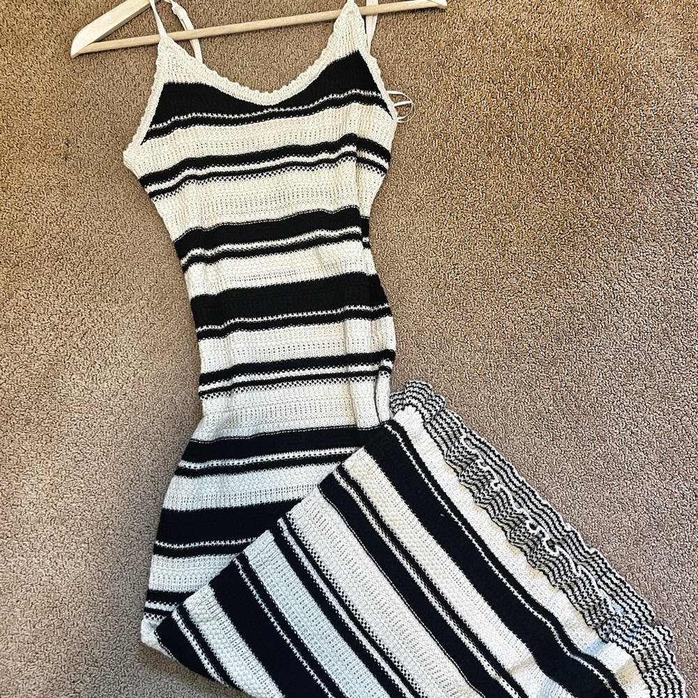 Striped Black and White Maxi Dress
